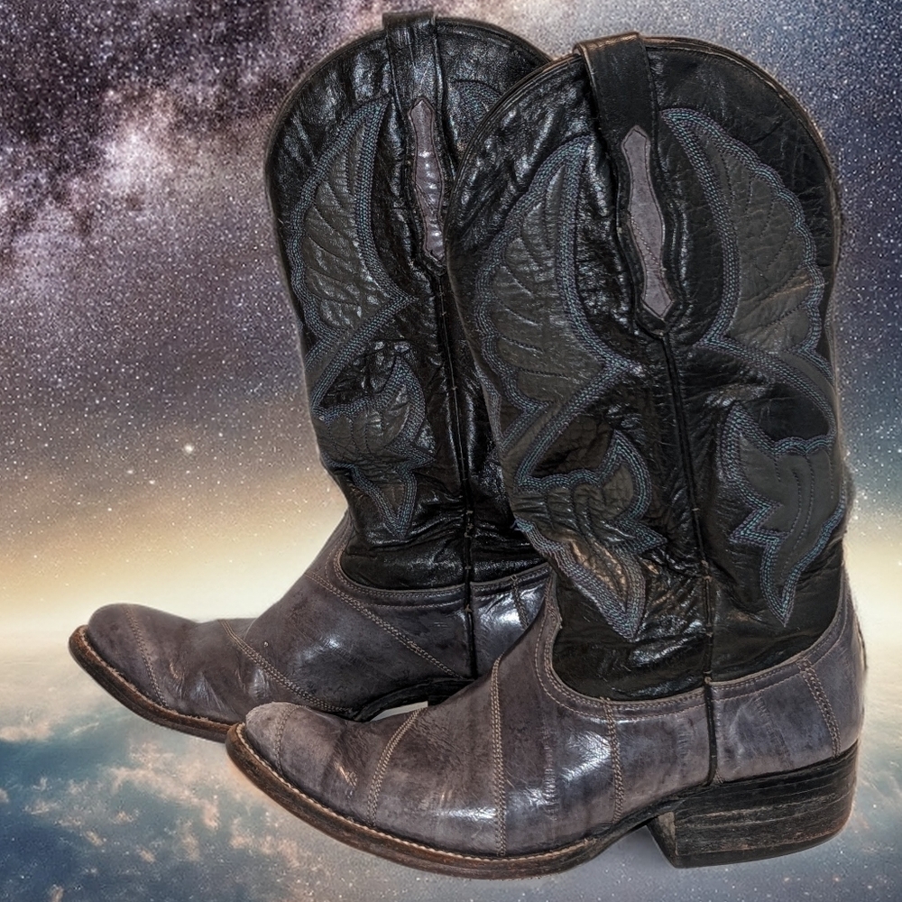 Space Cowboy Vintage Women's Eel Western Boots sz 7 / 7.5